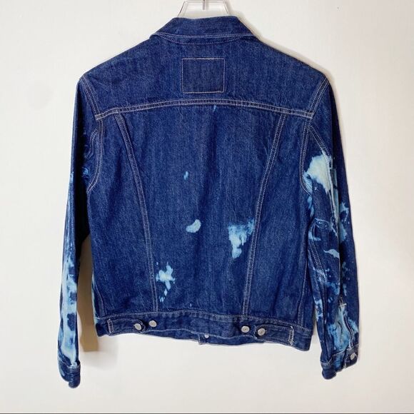Levi’s Bleach Tie Dyed Jean Jacket Denim Small - Picture 7 of 11